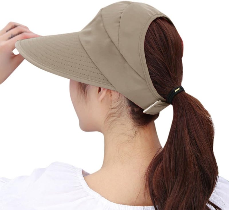 HINDAWI Sun Hats for Women Wide Brim UV Protection Sun Hat Summer Beach Packable Visor - Image 2